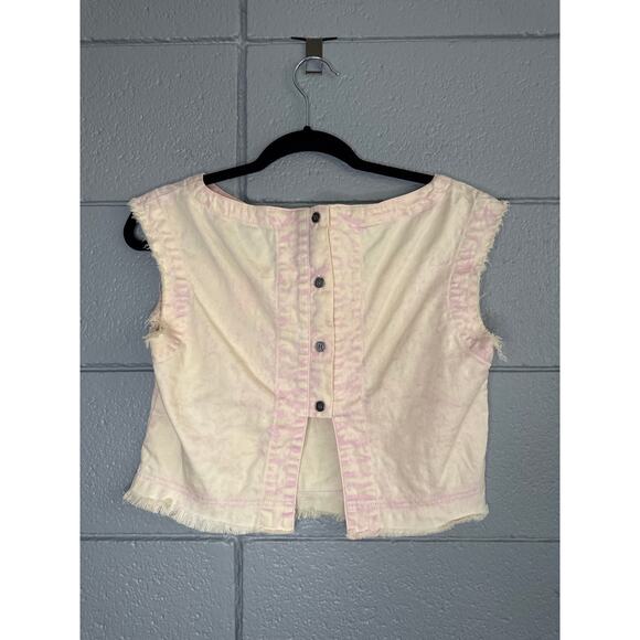 Women's Rachel Comey Yana Boxy Cotton Canvas Crop Top in Pink Ombre size 4 Boho - Picture 2 of 4